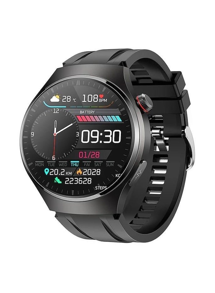 Modio MR 60 Smart Watch With 2.5D Curved Display, 3 Pair Strap & Wireless Charging – Stylish Touch Screen Watch for Ladies and Men – Black - Image 4